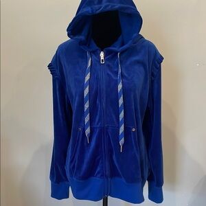 Blue Hooded Women's Jacket electric blue vintage retro 80’s looks xl